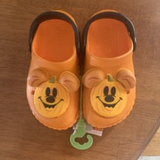 Disney Parks Mickey Mouse Pumpkin Halloween Crocs 2025 Orange Toddler C 10 picture