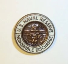 USN NAVY Naval Reserve Honorable Discharge Lapel Button Pin Copper Tone USNR NEW picture