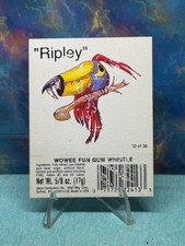 Vintage Wowee Fun Gum Whistle Ripley Parrot #30 of 36 Glenn Confections Card picture