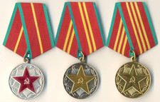 Soviet Russian red Order star Medals Banner Long Service 10,15,20 Years ( 1729) picture