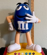 Rare Vintage Blue M&M Store Display Topper Character Large 16” Figure Sign Rack picture