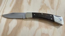 Buck 110USA Ebony WOOD Handle Folding Hunting Knife Lockback without Sheath----- picture