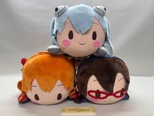 SEGA Mega Jumbo Nesoberi Evangelion Rei Ayanami & Asuka & Mari Plush Doll Set picture