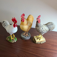 Danbury Mint Barnyard King Chicken Rooster Collection Set of 3 By Jeff Rechin picture