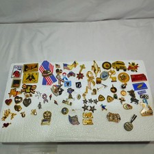 VINTAGE big lot of gold tone & silver tone assorted pins picture