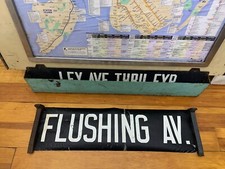 NYC BUS TROLLEY ROLL SIGN BROOKLYN QUEENS FLUSHING AVENUE WILLIAMSBURG BUSHWICK picture
