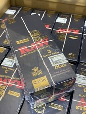 New FULL BOX of 12 ROLLS of RAW Black CLASSIC Rolling Paper KING SIZE WIDE picture