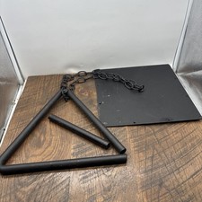 Vintage DINNER TRIANGLE Bell with Striker wrought Iron combine Weight 11lb 7oz picture