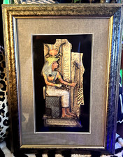 Framed Egyptian Wall Art Pharoah Shadow Box Hieroglyphics Picture picture