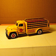 Coca-Cola Diecast Delivery Truck Model Yellow Red Soda Advertising Vehicle picture