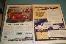 Lot of 2 1940s Vintage Dodge Truck print Ads VG+ picture