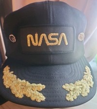 NASA Vintage Black Trucker Hat W 2 Honeywell  Pins picture
