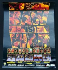 WWF Raw Is War WWE Nintendo SNES Sega Store Display Promo Poster Sign Gameboy picture