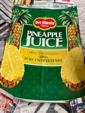 Vtg DEL- MONTE Pineapple Juice Advertising Poster Lithograph 2 Sided 36X54 picture