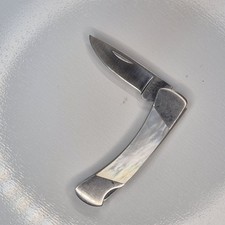 BUCK 507 V USA Small Lockback Gentleman's Folding Pocket Knife Mother of Pearl picture