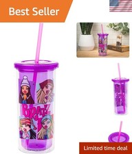 Official 20oz Bratz Cold Cup with Glamorous Grid Design - Perfect Gift for Fans picture