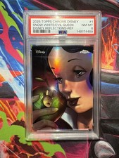2025 TOPPS CHROME DISNEY REFLECTIONS 1 SNOW WHITE/THE EVIL QUEEN REFRACTOR PSA 8 picture