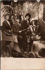 RPPC Early 1900s Family in Auto Car H. Tarrr. Pikes Peak Studio Coney Island NY picture