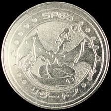 1999 Meiji Dairies Pokémon Charizard Silver Pokemon Battle Coin Metal Token picture