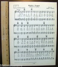 UNIVERSITY OF OREGON Vintage Song Sheet c1929