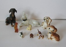 9 Pc Lot Miniature Dog Figurines Resin, Porcelain, Metal, China, etc. picture