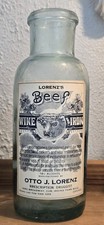 Antique c1915 Lorenz Beef Wine & Iron Medicine Bottle Chicago Original Label picture
