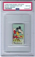c1930 Chocolaterie Rubis Verviers Mickey Danseur De Cor Mickey Mouse Card PSA 8 picture