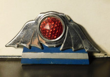 Vintage Chrome Winged Red Mud-flap Style Reflector picture