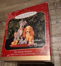 1999 Hallmark Lady And The Tramp The Family Portrait Ornament New In Box Vintage picture