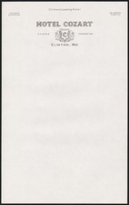 Vintage letterhead HOTEL COZART Clinton Missouri H C Kytle new old stock n-mint+ picture