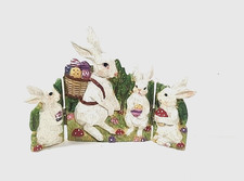 Vintage K's Collection Resin Easter Bunny Rabbit Family Hinged Scene Figurine_BJ picture