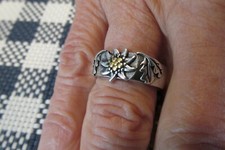 Edelweiss  Ring With A Free Edelweiss Charm in a Gift Box picture