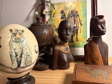 African Art Decor Hand Painted Carved Crafted Kenya picture