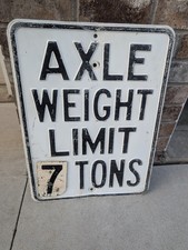 Vintage Retired Truck Semi Axle Weight Limit 7 Tons 24