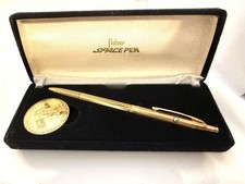 Vintage Fisher Space Pen Apollo 11 Moon Landing Commemorative Gold w/ Box picture