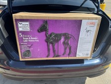 5.5 Ft LED Black Skeleton Pony Horse For Hearse Home Depot Halloween SHIPS FREE picture