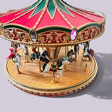 Vintage Mr. Christmas Holiday Around The Carousel Animated Musical -WITH adapter picture