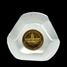 1975 Krewe Louisiana Washington DC Mardi Gras Ball Lucite Paperweight Coin VTG picture
