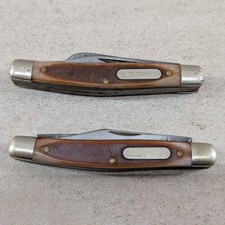 Vintage Schrade NY USA 34OT Old Timer Middleman Stockman Pocket Knife Lot of 2 picture
