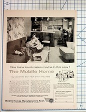 Vintage 1958 Mobile Home Manufacturers Ad Family Living Chicago Illinois picture