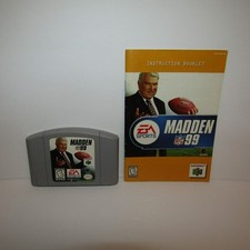 Madden NFL 99 Nintendo 64 1999 Video Game with Manual Tested and Working picture