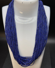 Afghan Lapis Lazuli Strands Necklace | 50 Strands of Genuine Lapis Beads picture