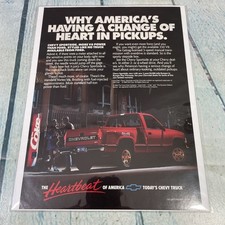 1989 Chevrolet Sportside Truck Vtg Print Ad/Poster Pinup Promo Art Magazine Page picture