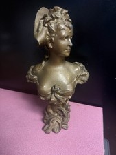 Antique Art Nouveau  Cast Bust Lady Figural ￼ picture