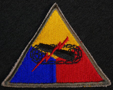 WW2 US Army Armor Armored Forces Shoulder Patch SSI War-Time Production Tanker picture