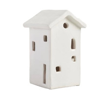 Pottery Barn Ceramic Christmas Handcrafted Village Houses, XL, White 11