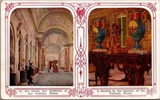 Vatican City Art Galleries Library Antique Postcard Rome Italy picture