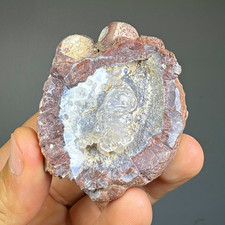 Mexican Opal Hyalite Specimen in Nodular Matrix with Crystals, UV Reactive picture