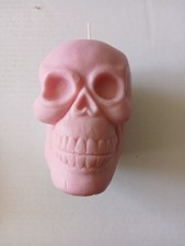 Halloween Decorative Soy Wax Candle Pink Skull NEW in Package picture