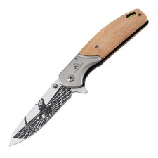 Chamaki Civilization Folding Knife Wood Handle EDC Pocket Knife Gift Ready picture